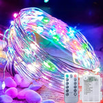 guirlande lumineuse led multicolore 50 100 200 300 led télécommande modes moderne étanche