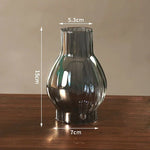 lampe poser moderne transparent base bois brun doré ridées minimalistes