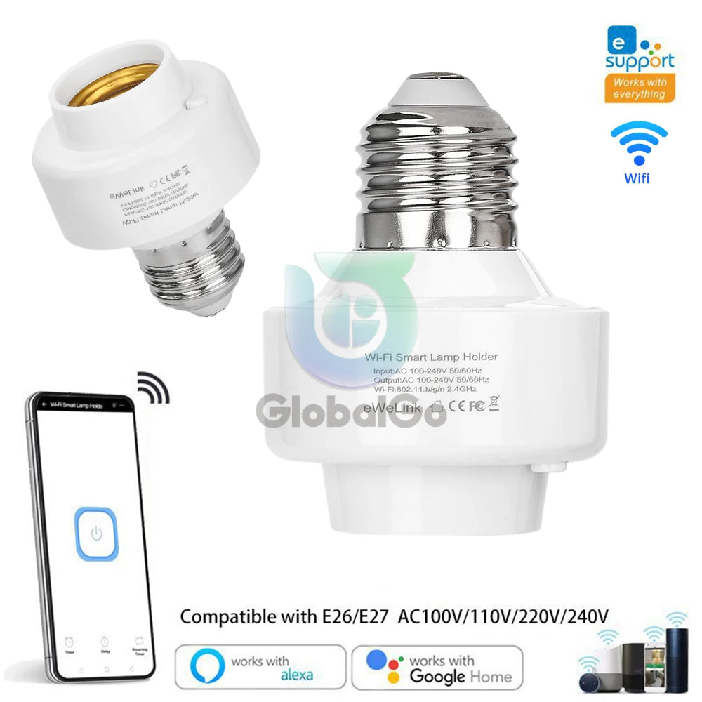 support lampe intelligent blanc mat moderne vis fixation prise électrique
