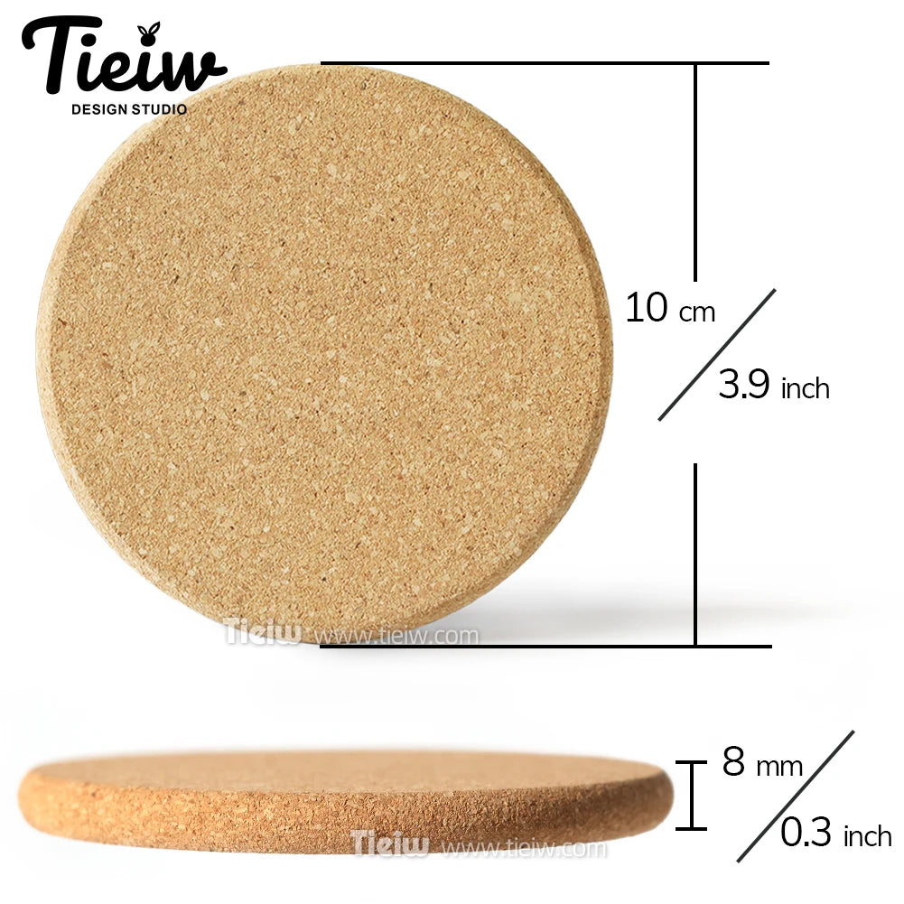 Sous-verres liège avec noms gravés pour cadeaux d'invités
