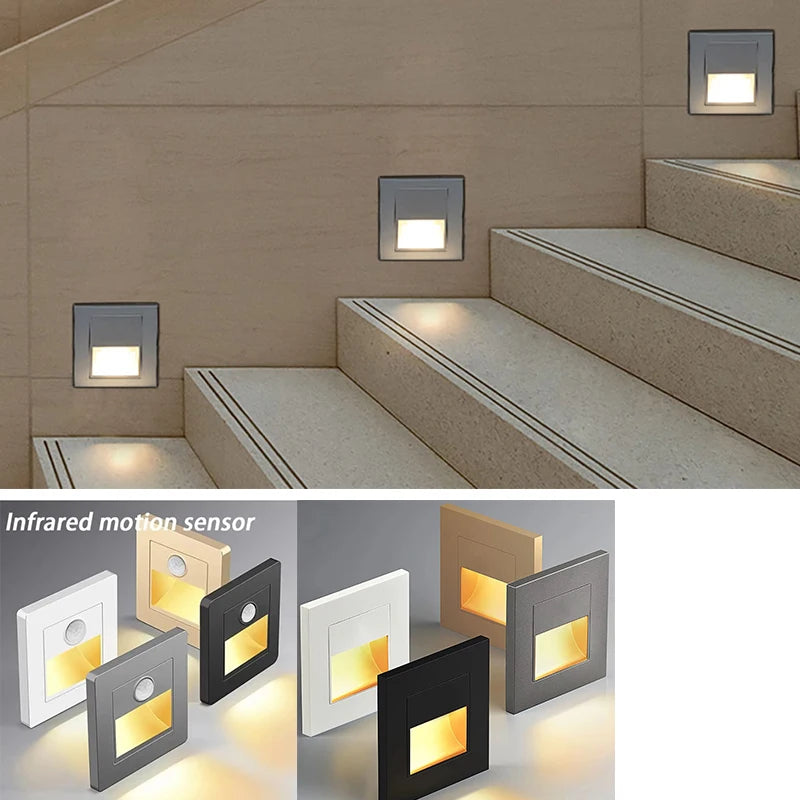 lampe sol détecteur mouvement led blanc noir gris moderne