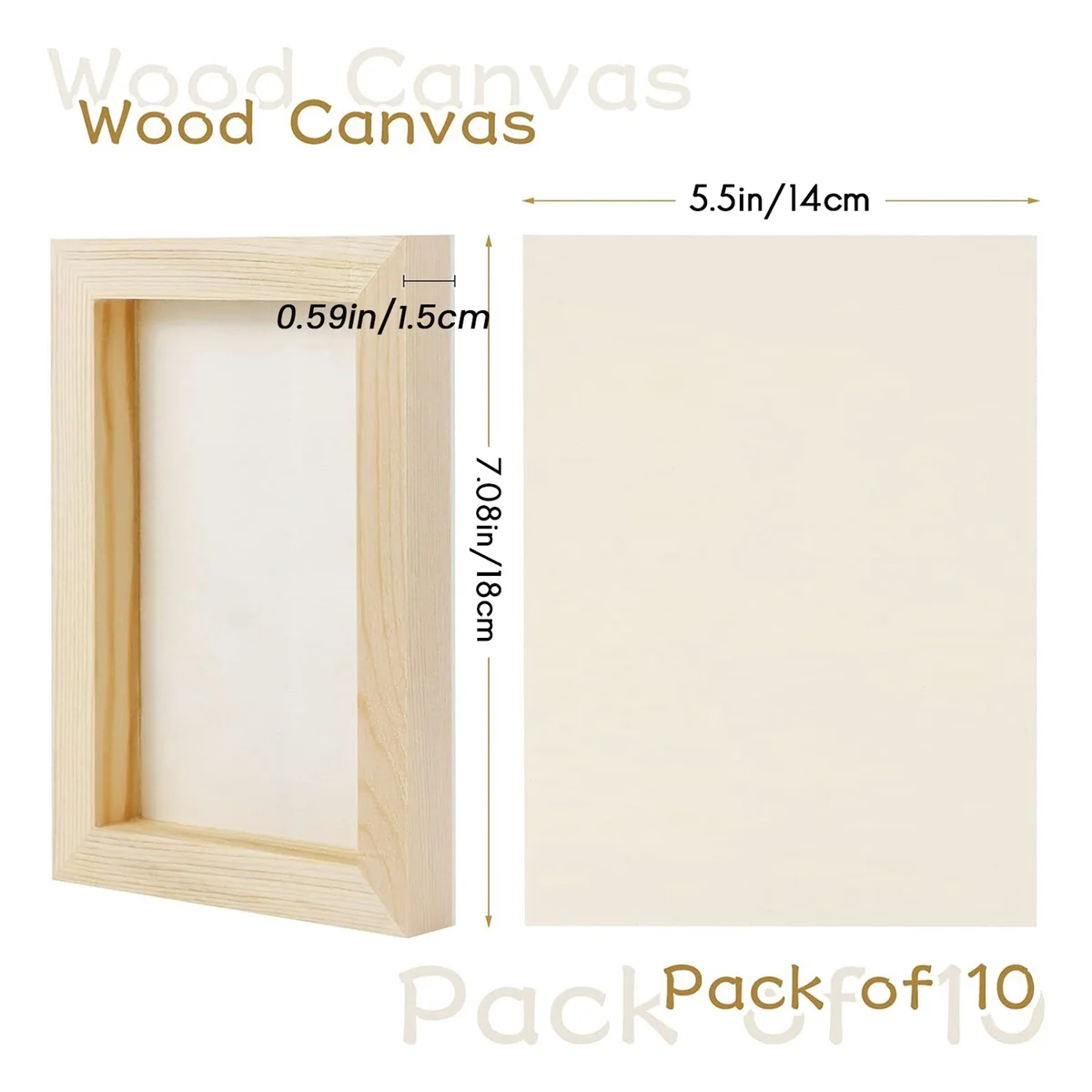 cadres bois naturels clairs classiques 14cm 18cm 10 pièces vides photos toiles