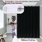 rideau douche noir opaque moderne suspension anneaux respectueux environnement 200cm 78.74in