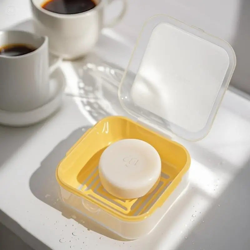 boîte savon moderne grillagée drainage vert jaune rose blanche voyage camping