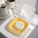 boîte savon moderne grillagée drainage vert jaune rose blanche voyage camping