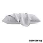 protège oreiller bleu clair broderie 3d motif hexagonal moderne confortable fermeture glissière coton polyester