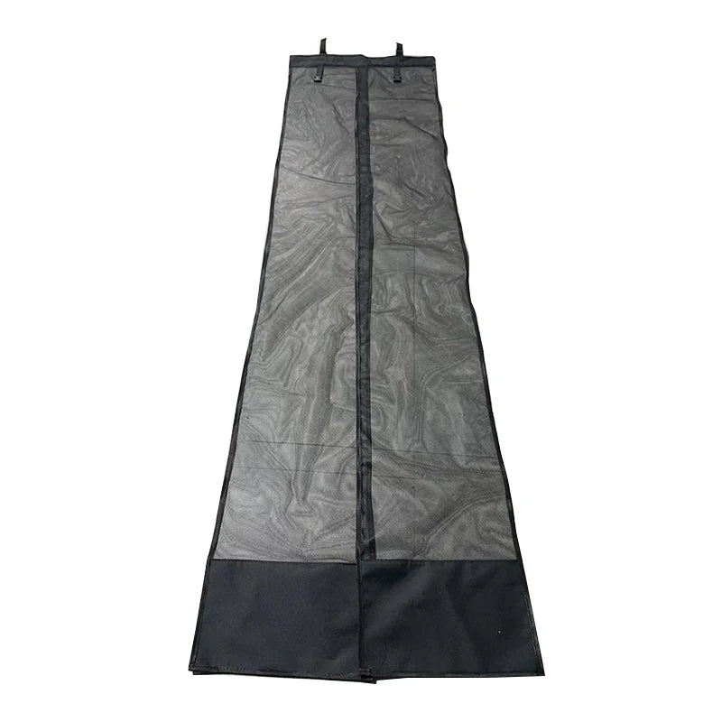 moustiquaire porte caravane camping car noir gris tissu maillé transparent opaque sangles fixations utilitaires