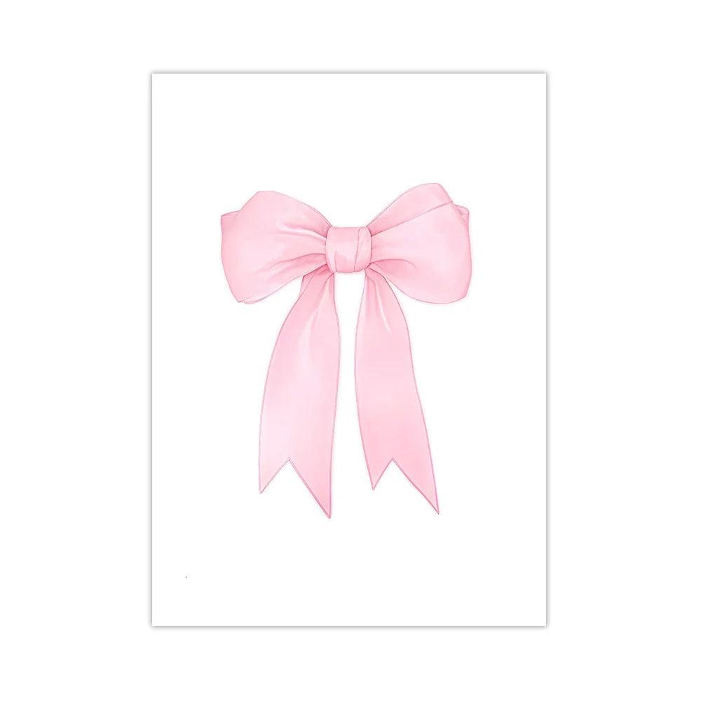 affiche art minimaliste abstraite rose arcs rubans texte manuscrit sans cadre