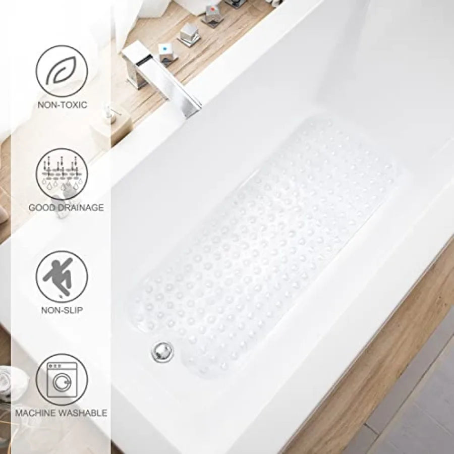 tapis bain moderne 39x16 pouces texture 200 bosses antidérapant transparent adhésif salle bain