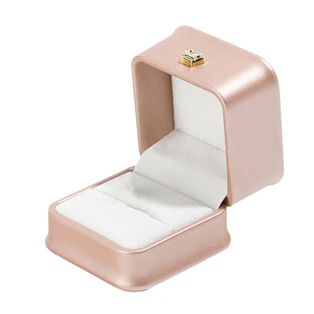 boîte bijoux cuir velours doux bague or argent rose strass élégante portable voyage