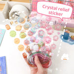 stickers 3d relief animaux mignons bleu rose vert orange adhésifs créatifs semi transparent enfants