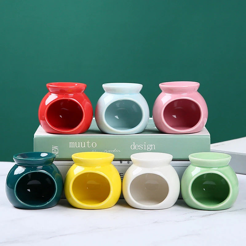 diffuseur d'odeurs brûleur d'arômes bougie céramique moderne vert bleu rouge rose jaune blanc salon