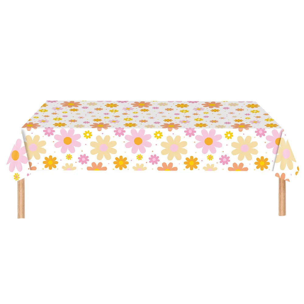 assiettes papier fleurs anniversaire serviettes nappe tablecloth festive children birthday decoration