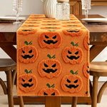 tableau halloween citrouilles fantômes orange blanc rose polyester restaurant fêtes salon automne