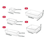 boîtes rangement transparentes tailles adhésives modernes réutilisables durable