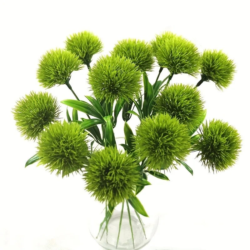 décoration intérieure fleurs artificielles dandelion bouquet moderne anniversaire mariage vert jaune blanc rose