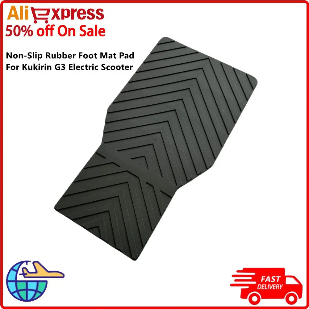 tapis sol scooter électrique noir gris antidérapant texture chevron lignes relief sécurité conducteur