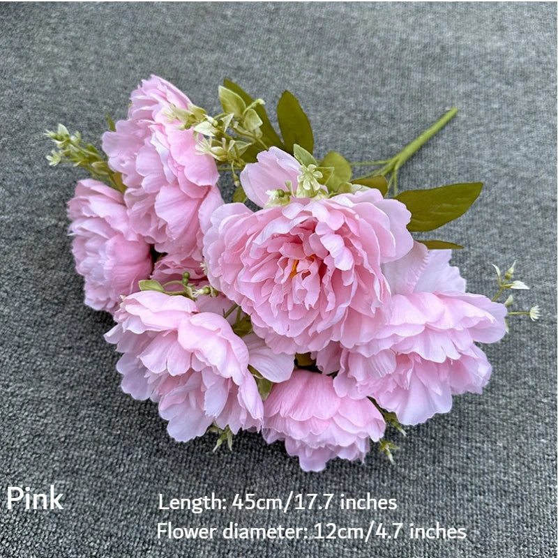 bouquet fleurs artificielles pivoine rose rouge blanc violet bleu classique intérieur mariage décoration maison