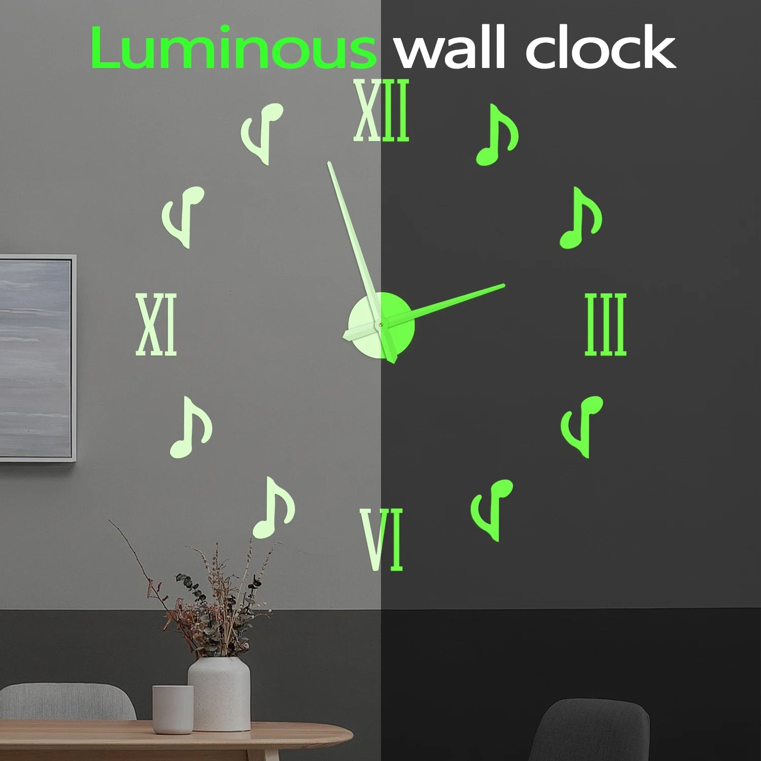 Détail horloge acrylique chiffres romains