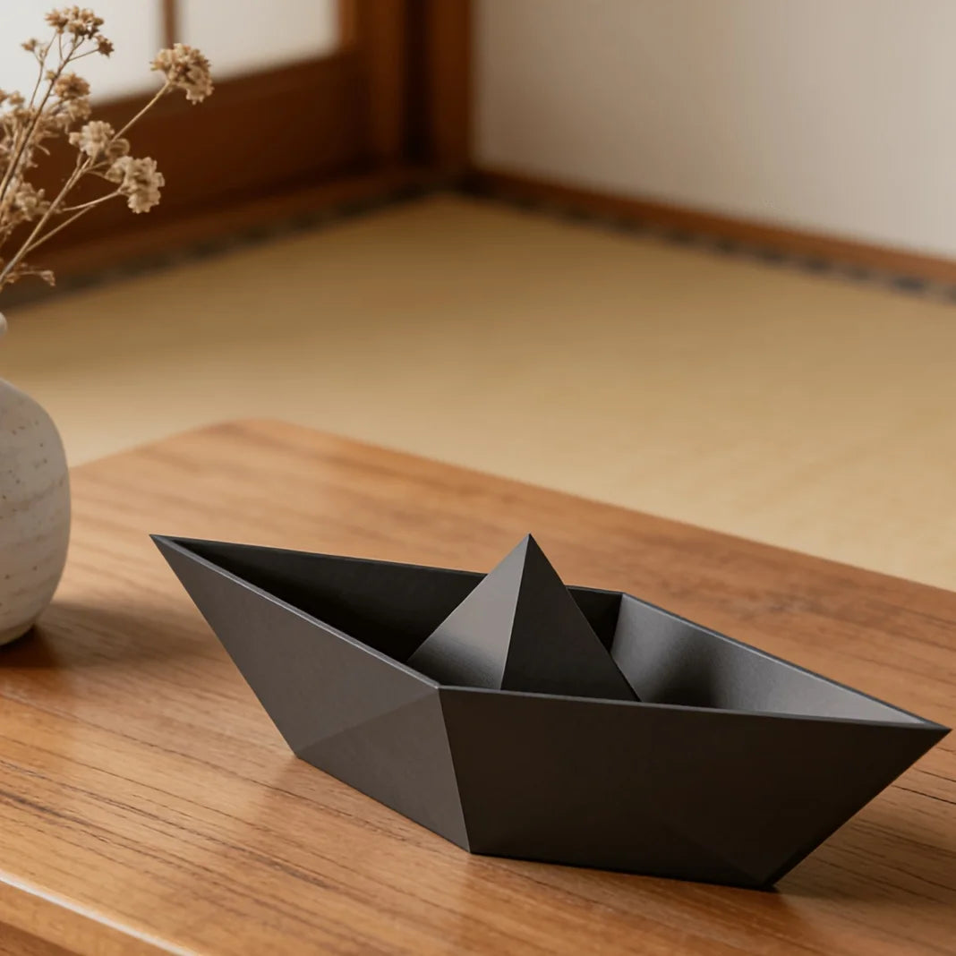décoration zen moderne bateau papier noir blanc minimaliste 3d impression objet maison rangement bijoux