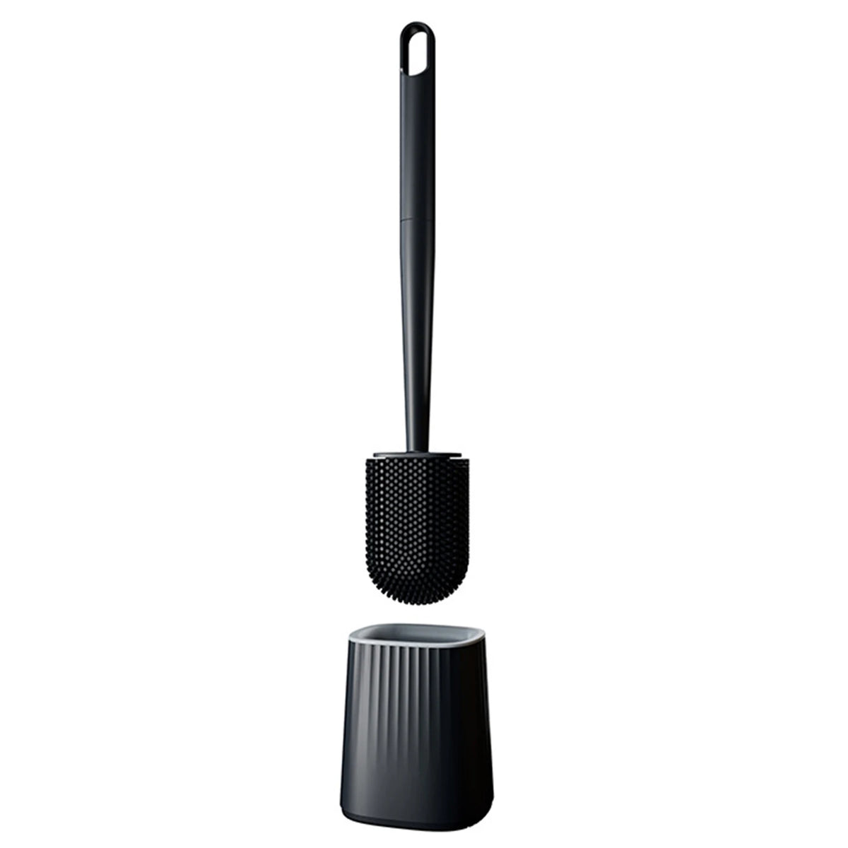 brosse wc moderne adhésif noir blanche poils durables plastique minimaliste
