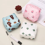 sac maquillage portable opacité imprimé animaux ours cactus coeurs moderne pratique fermeture glissière