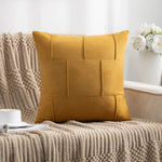housse coussin carré moderne 45x45cm polyester solide beige orange vert gris
