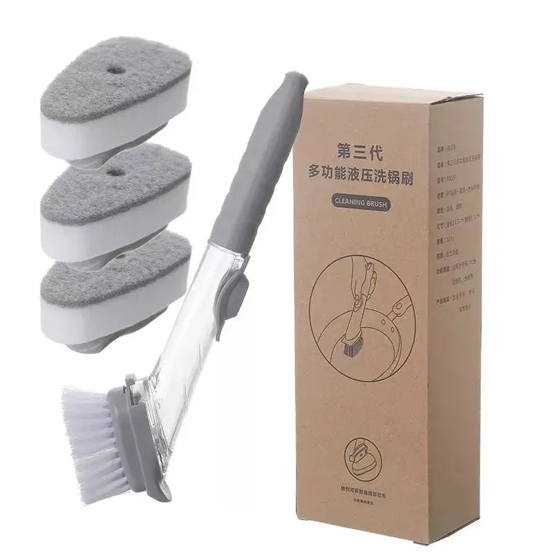 brosse vaisselle multifonctionnelle gris transparent respectueuse environnement moderne pratique non slip