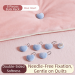 clips coton draps vert clair rose pâle forme cœur moderne pratique pièces facile