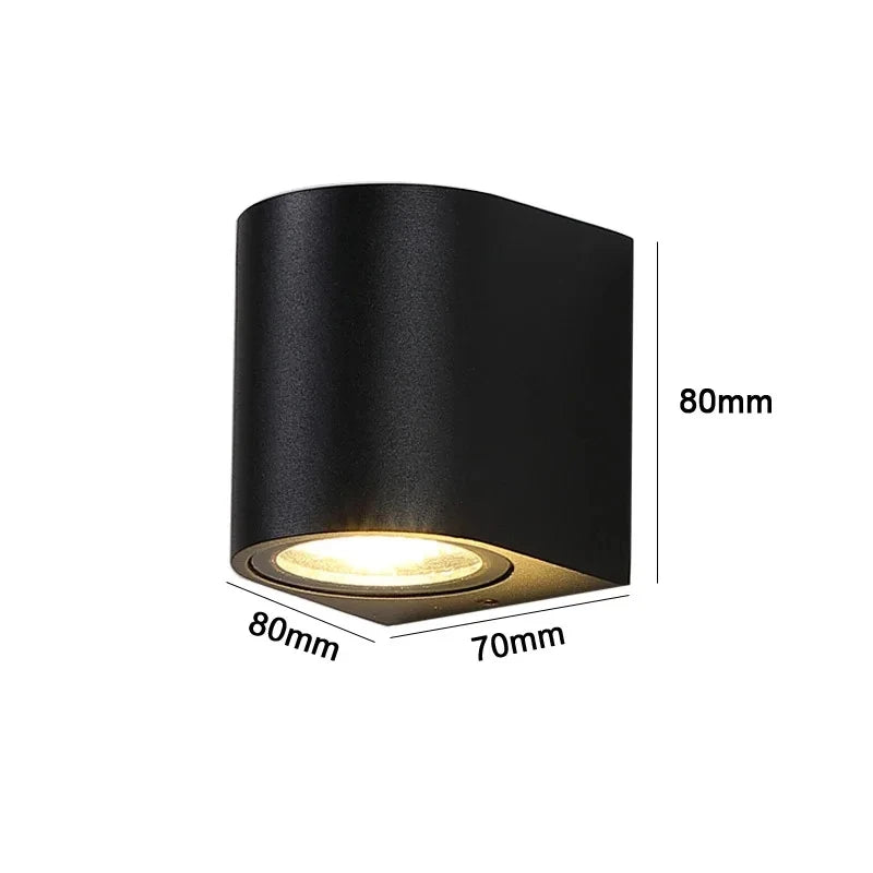 applique murale led impermeable ip65 contemporaine 5w noir fixations murales aluminium