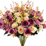 bouquet fleurs artificielles soie rose foncé rose clair anniversaire mariage décoration intérieure pivoine champêtre