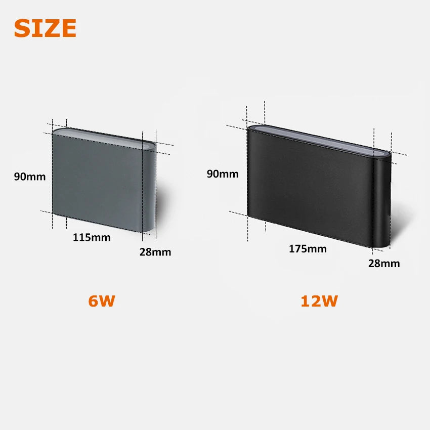 applique murale led moderne minimaliste blanc gris foncé 90x115x28 90x175x28 watts