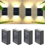 applique murale solaire moderne noire ip65 led extérieur decoration jardin abs