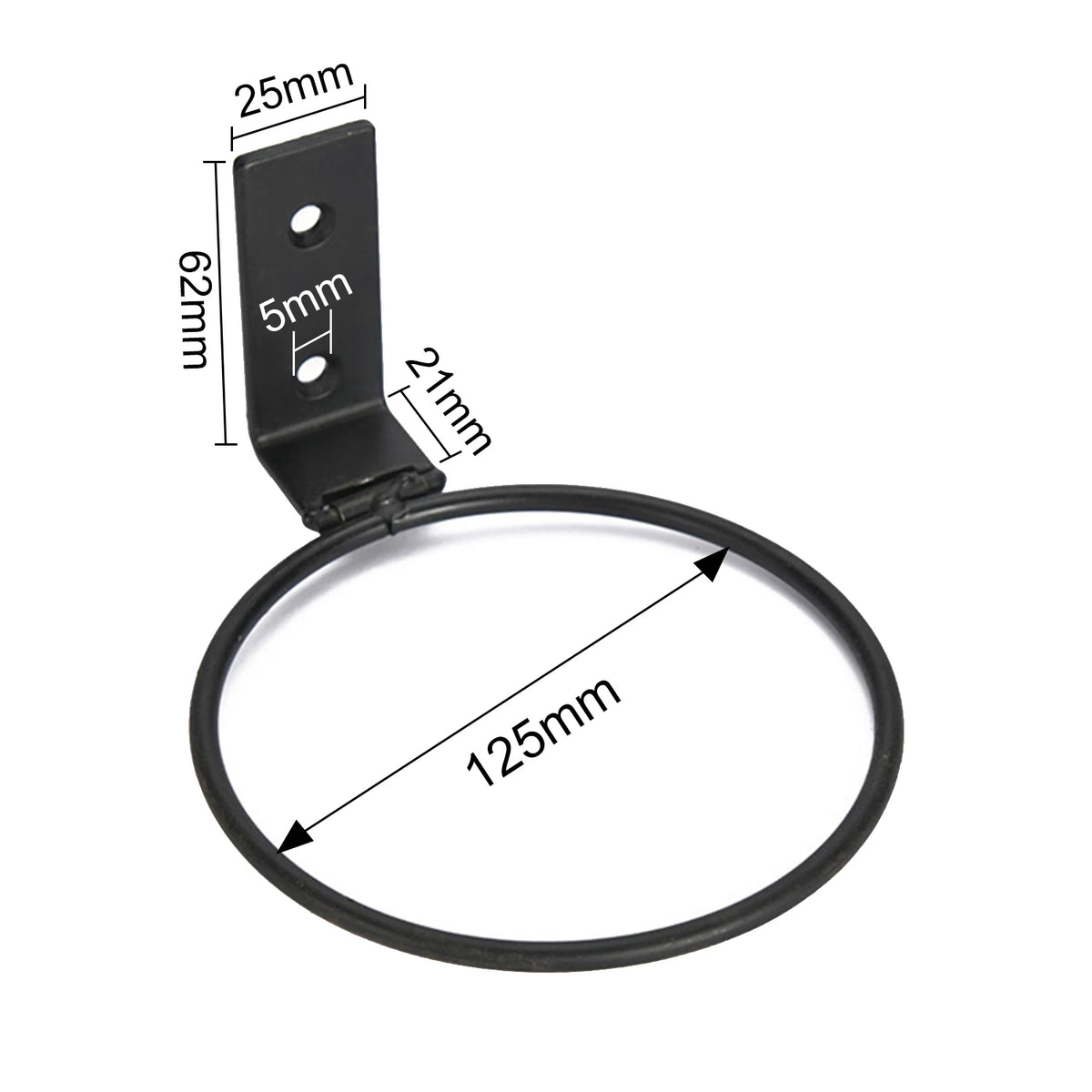 support mural pots fleurs noir rond lisse moderne vis noires expansion tubesextérieurintérieur