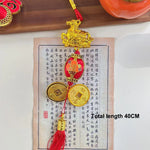 décoration murale traditionnelle chinoise motifs floraux or rouge blanc pièces d'or rubans pompons caractères