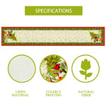 chemin table noël lin blanc motifs flocons neige guirlande sapin décoration table hiver