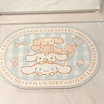 tapis sol salle bain dessin animé sanrio rose blanc imperméable antidérapant rapide