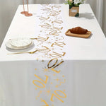 chemin table anniversaire doré numéros étoiles abstraits semi transparent table festive