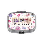 boîte pilules moderne fleuries multicolores portable organisateur blanc motifs graphiques
