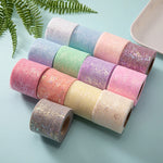 ruban pailleté moderne élégant adhésif rose violet vert beige bleuclair polyester 25yards