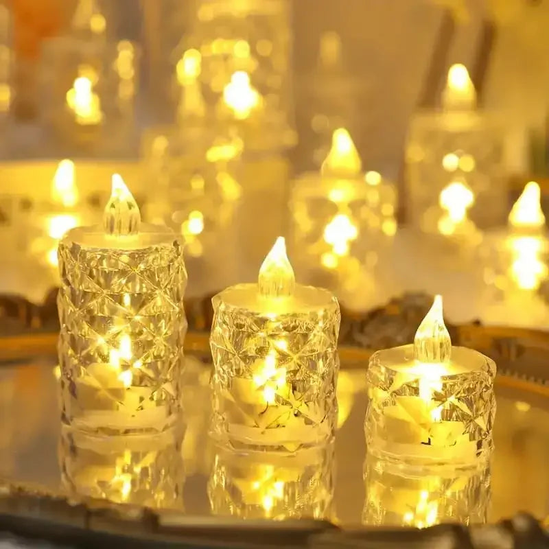 bougies led transparentes texturées modernes décoration intérieure sans flamme set pièces différentes tailles