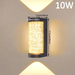 applique murale moderne gris métallisé translucide ip65 led 6500k 3000k extérieur résistante água