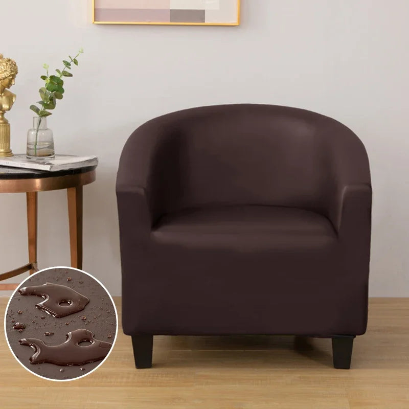 housse fauteuil moderne polyester bleu noir gris marron polaire lavable salon chambre uni