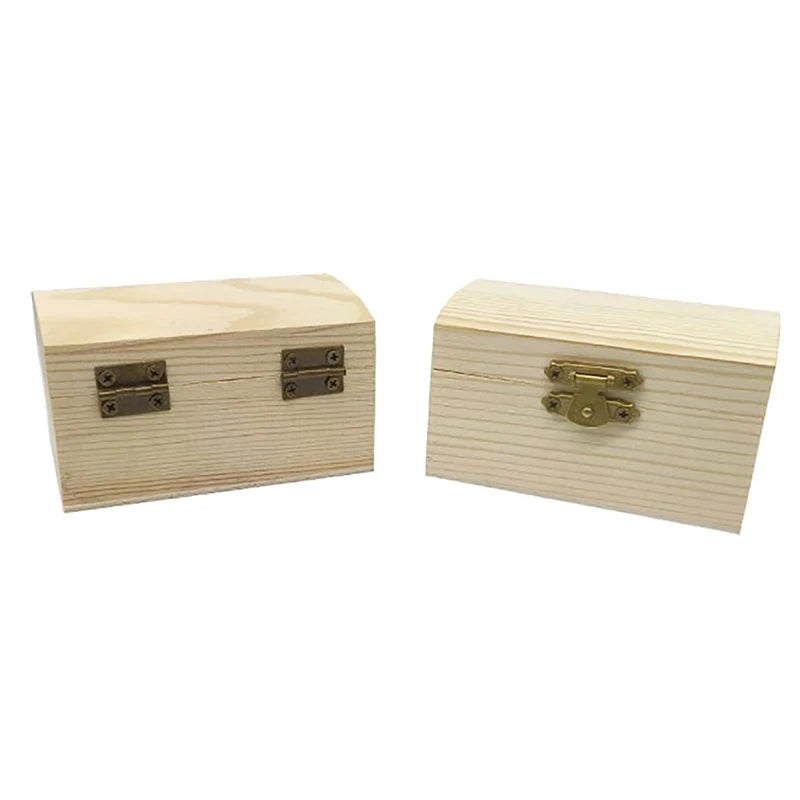 boîtes bijoux bricolage bois naturel rustique forme carrée vierge non finie vintage