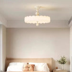lampe suspendue rose clair nuage texture minimaliste vis fixation base abatjour ampoule led chambre