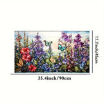 film décoratif fleurs feuilles multicolore adhésif opacité art deco vitrail maison fenêtre 45cm 90cm