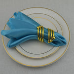 serviette table satin anneau doré mariage décoration table repas classique