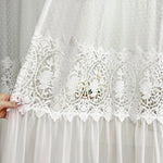 rideau blanc transparent dentelle classique anneaux chambre farmhouse