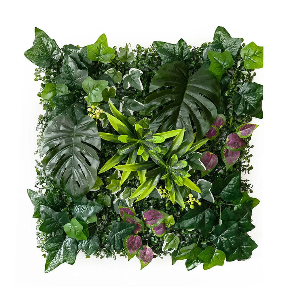 plantes artificielles herbe feuilles vertes rouge naturel decoration exterieur accrochable variées veines rouges