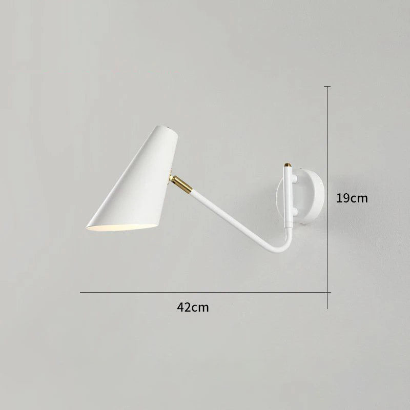 lampe murale moderne blanche dorée conique éclairage chambre salon entrée étude